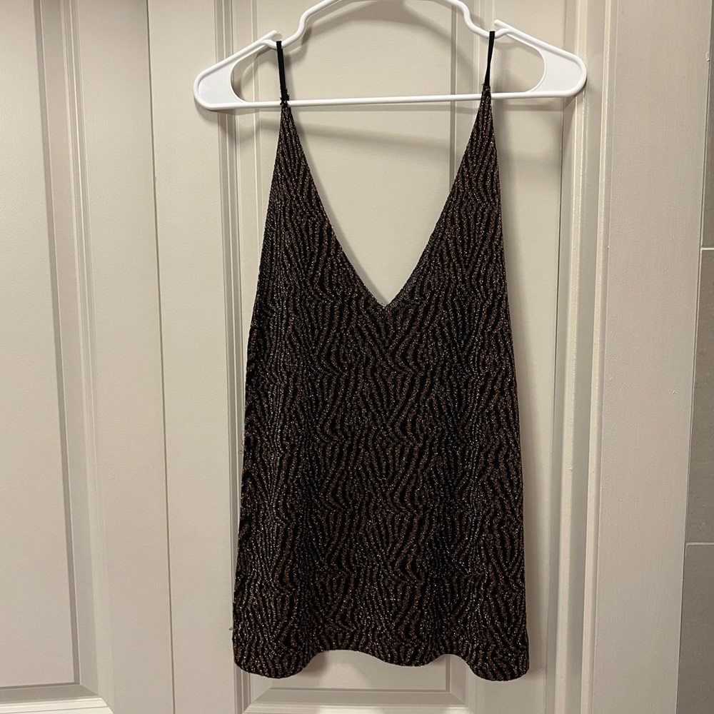 Zara zebra print strappy V-neck top